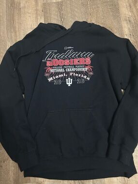 Gildan Black Indiana Hoosiers Red & White Graphic Hoodie